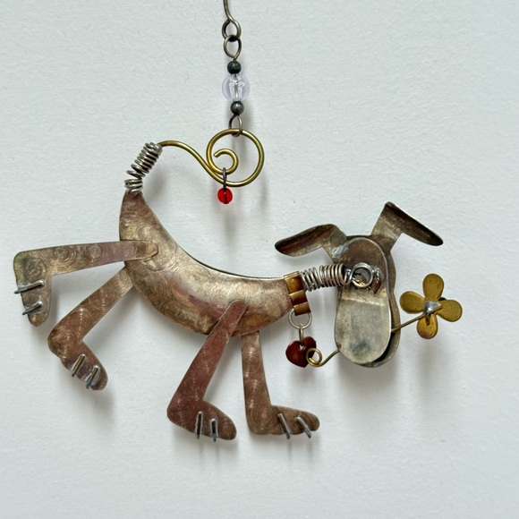 Handcrafted Metal Dog Ornament - Silver - Picture 2 of 3